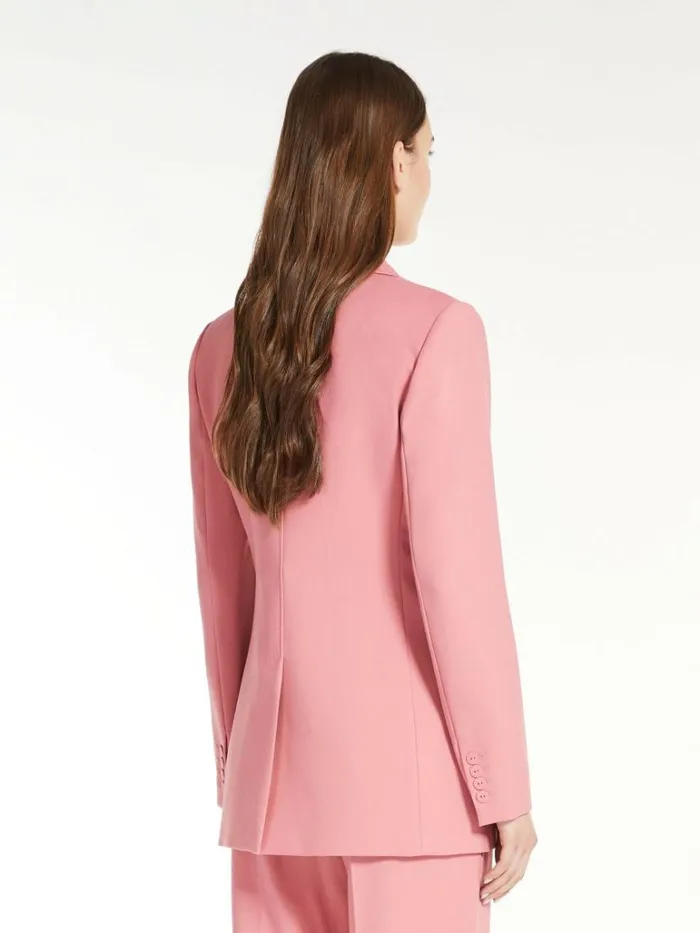 Women Max Mara Suit Doublebreasted Wool Crepe Blazer Dark Pink