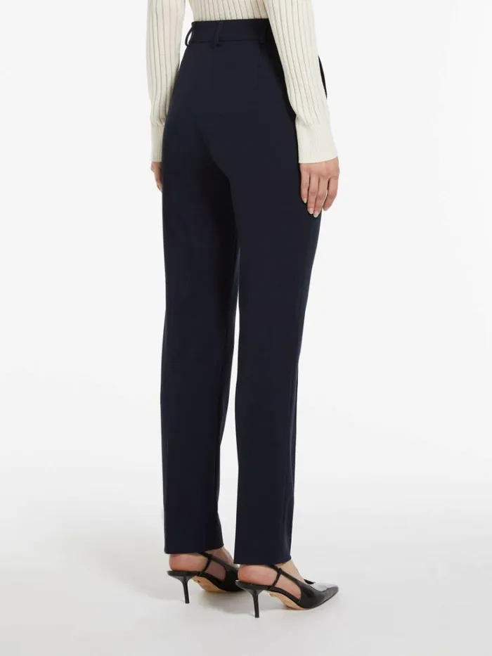 Women Max Mara Suit Milano Jersey Trousers Navy