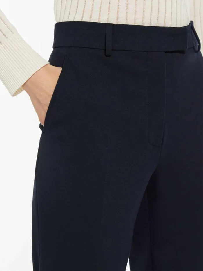 Women Max Mara Suit Milano Jersey Trousers Navy