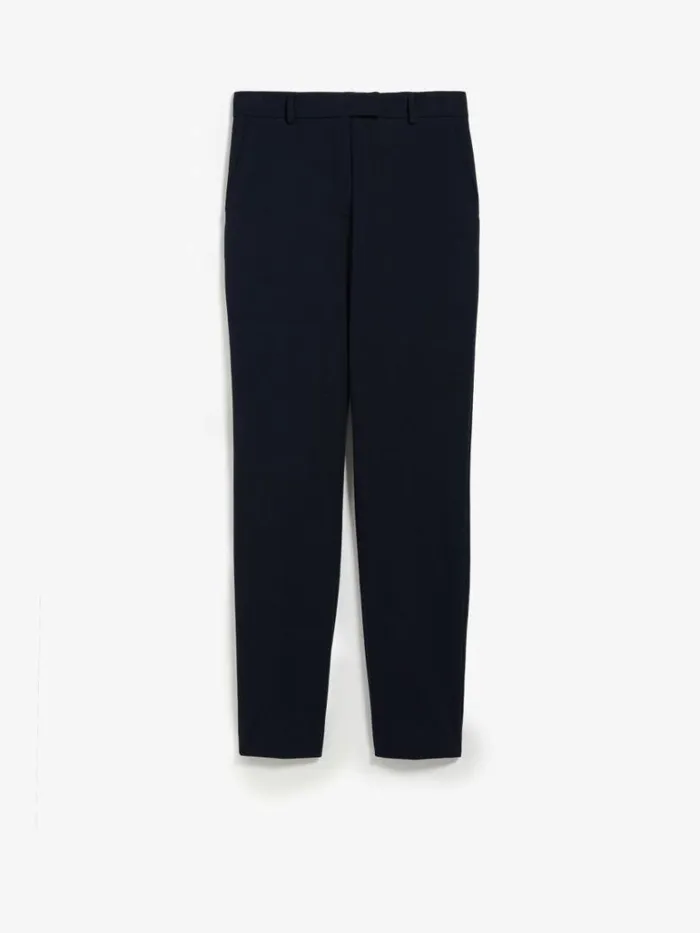 Women Max Mara Suit Milano Jersey Trousers Navy