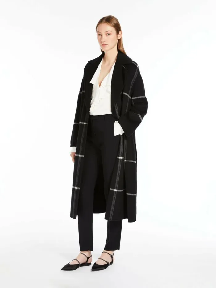 Women Max Mara Suit Straightfit Technical Cady Trousers Black