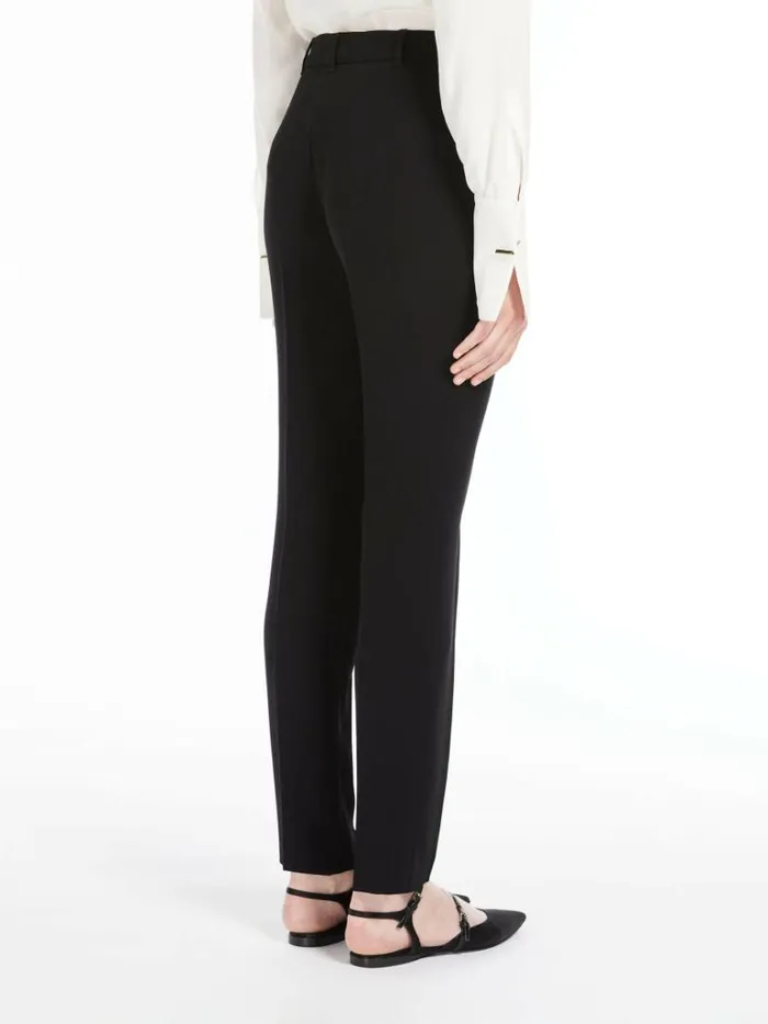 Women Max Mara Suit Straightfit Technical Cady Trousers Black