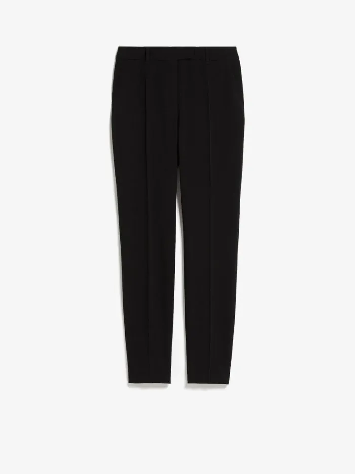 Women Max Mara Suit Straightfit Technical Cady Trousers Black