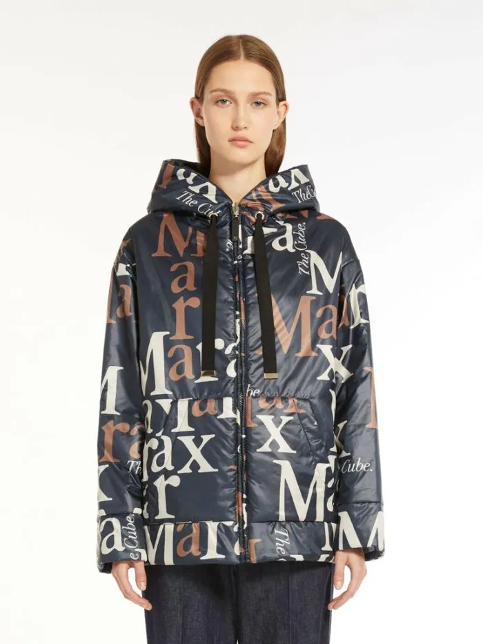 Women Max Mara The Cube 8211 Cameluxe Reversible Parka In Waterresistant Canvas Midnightblue