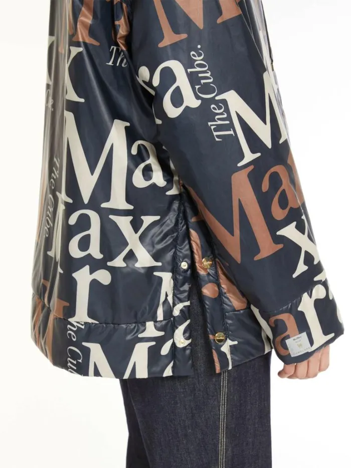 Women Max Mara The Cube 8211 Cameluxe Reversible Parka In Waterresistant Canvas Midnightblue