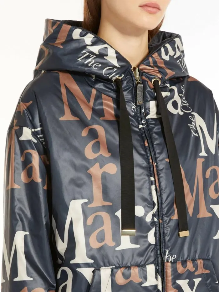 Women Max Mara The Cube 8211 Cameluxe Reversible Parka In Waterresistant Canvas Midnightblue