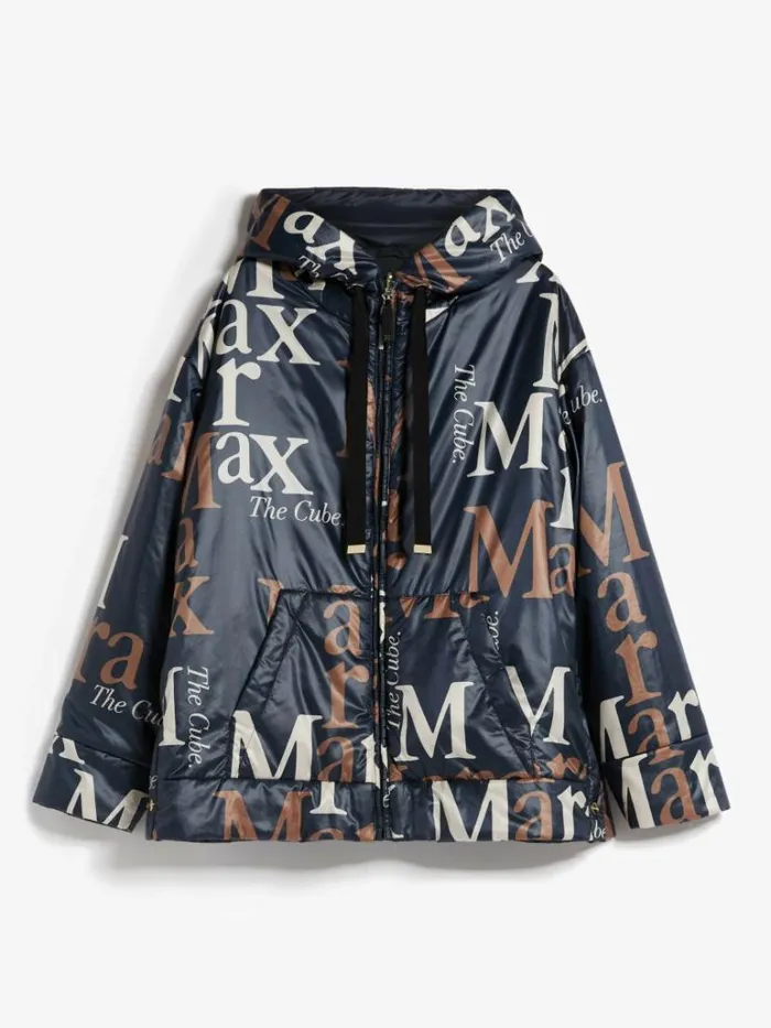 Women Max Mara The Cube 8211 Cameluxe Reversible Parka In Waterresistant Canvas Midnightblue