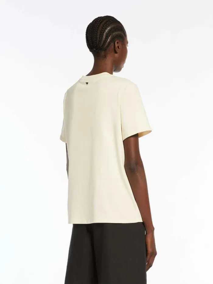 Women Max Mara Tops And Tshirts Cotton Jersey Tshirt Beige