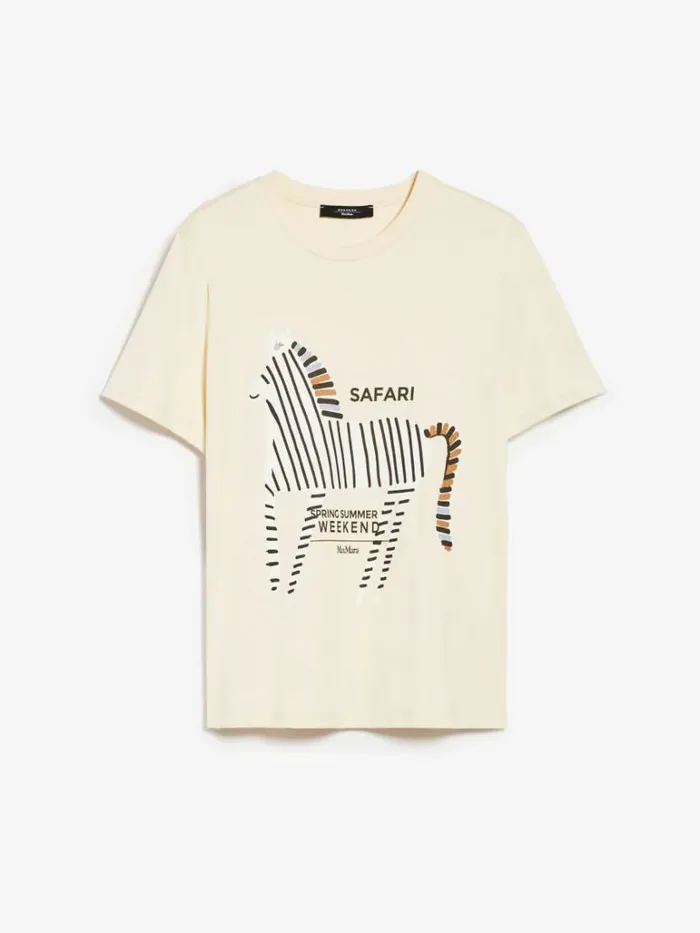 Women Max Mara Tops And Tshirts Cotton Jersey Tshirt Beige