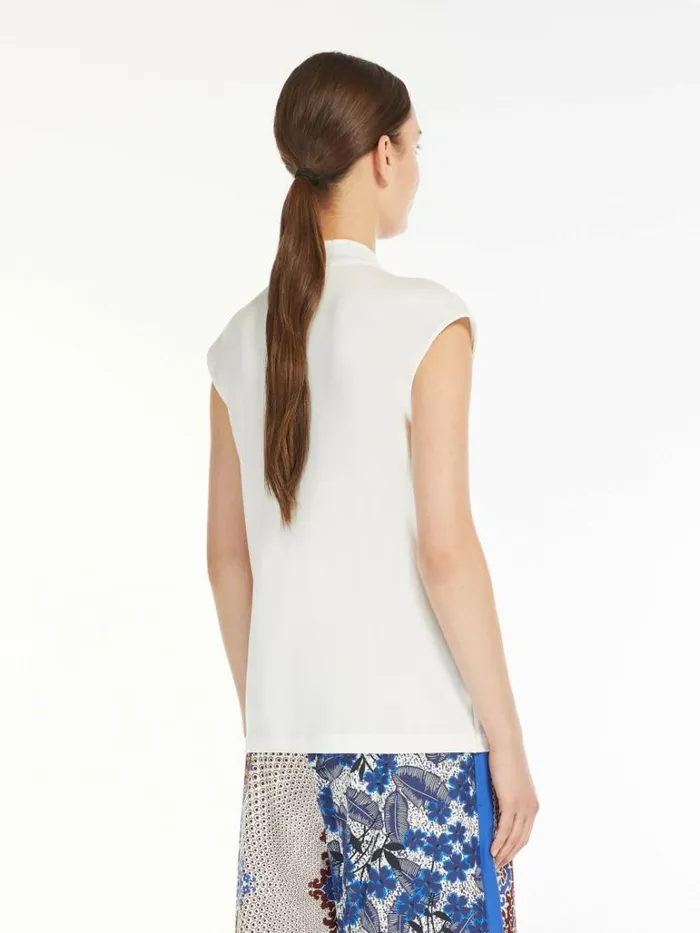 Women Max Mara Tops And Tshirts Lyocell Jersey Top White