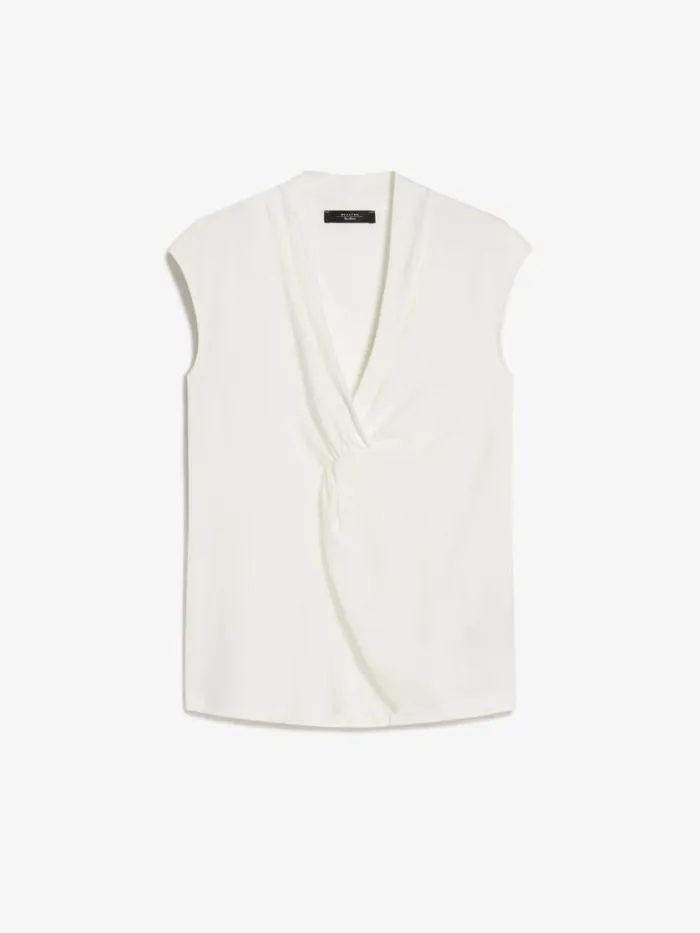 Women Max Mara Tops And Tshirts Lyocell Jersey Top White