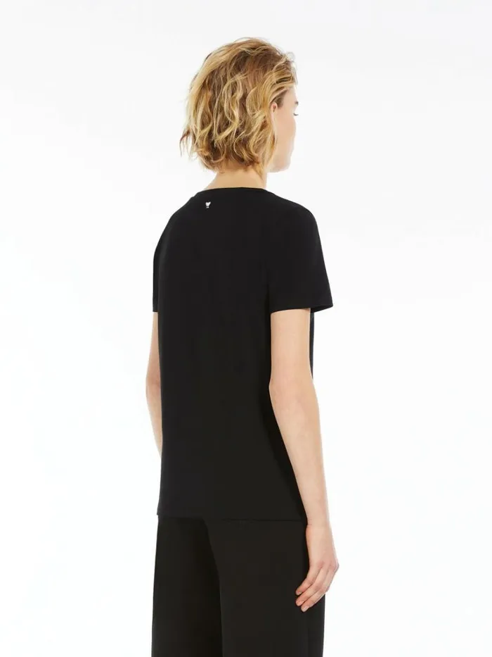 Women Max Mara Tops And Tshirts Straightfit Organic Cotton Tshirt Black