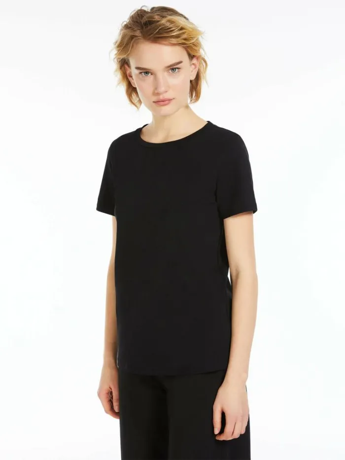 Women Max Mara Tops And Tshirts Straightfit Organic Cotton Tshirt Black