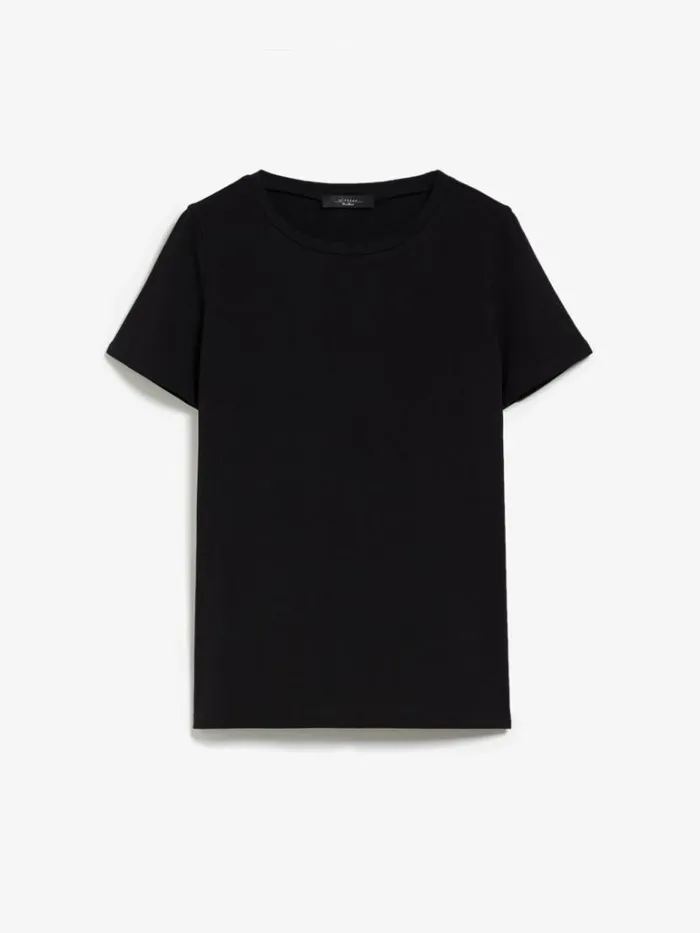 Women Max Mara Tops And Tshirts Straightfit Organic Cotton Tshirt Black