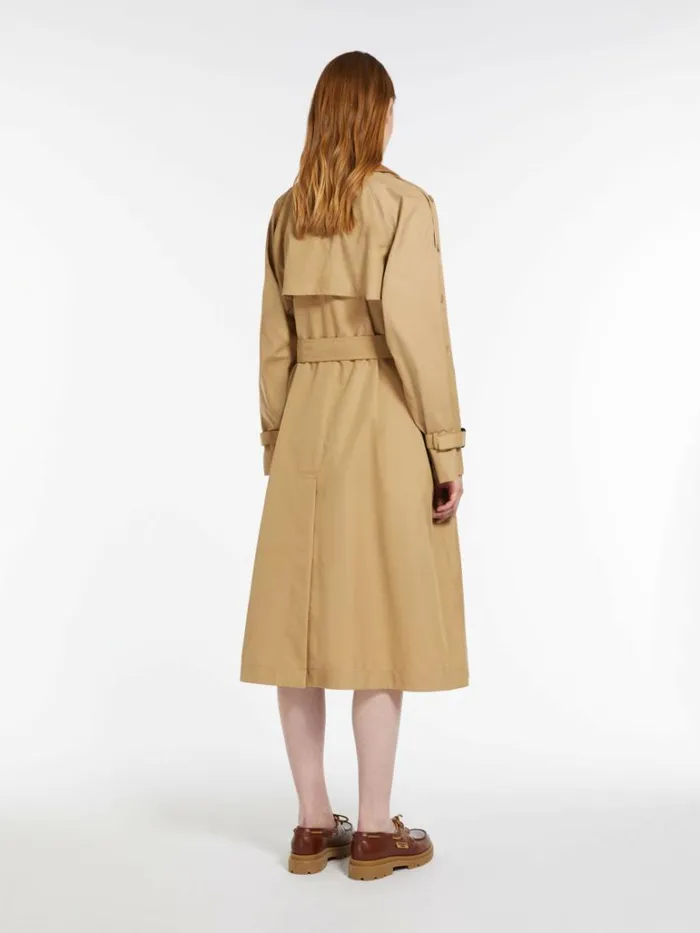 Women Max Mara Trench Belted Waterrepellent Cotton Trench Coat Beige