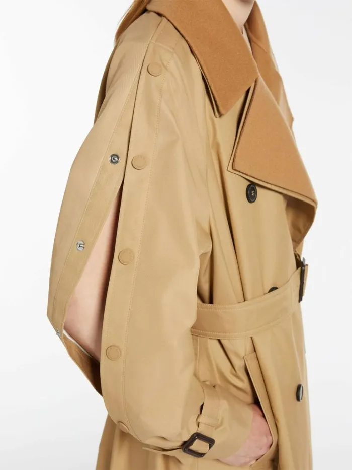 Women Max Mara Trench Belted Waterrepellent Cotton Trench Coat Beige