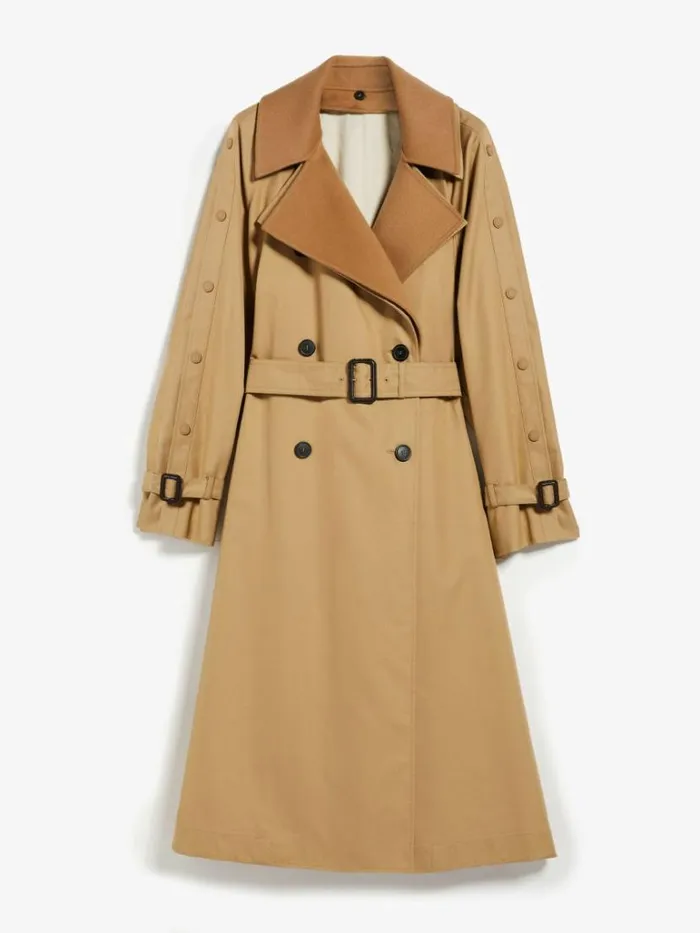 Women Max Mara Trench Belted Waterrepellent Cotton Trench Coat Beige