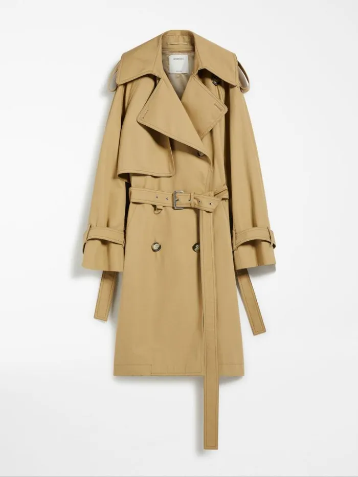 Women Max Mara Trench Cotton Gabardine Trench Coat Beige