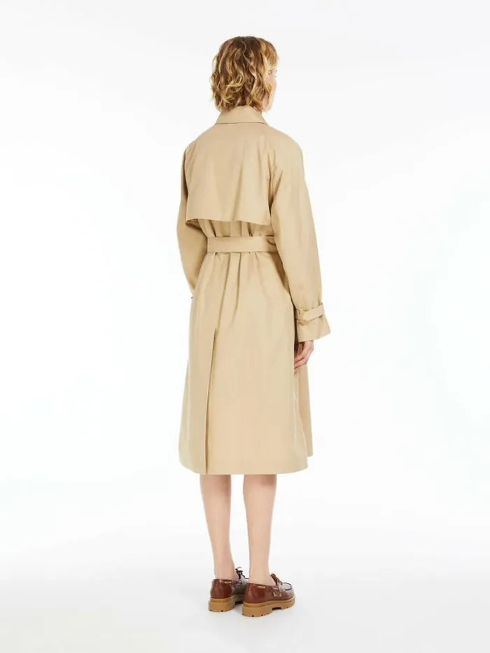 Women Max Mara Trench Reversible Waterrepellent Fabric Trench Coat Honey