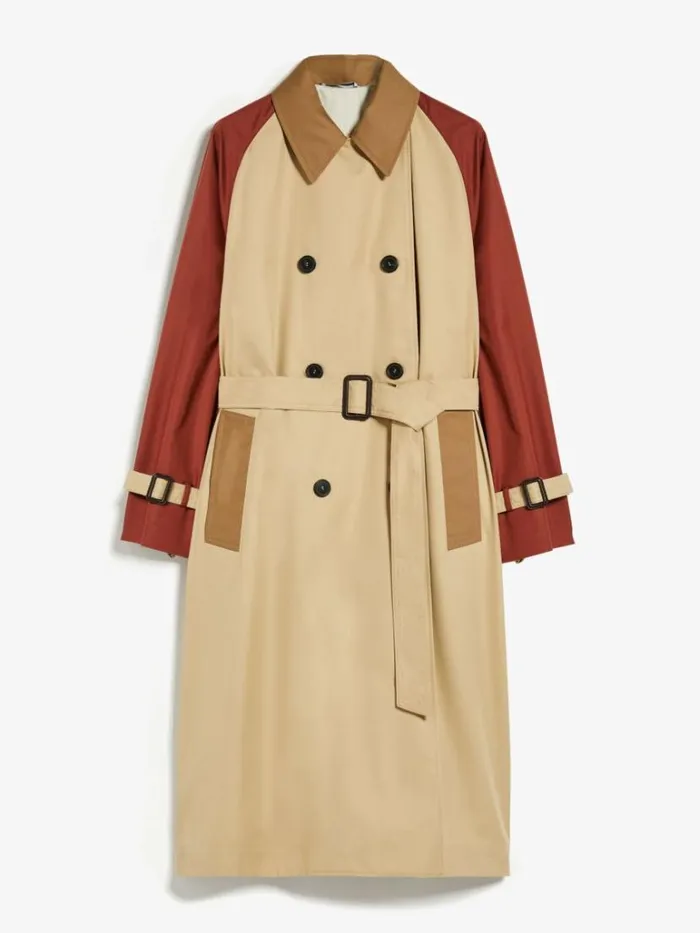 Women Max Mara Trench Reversible Waterrepellent Fabric Trench Coat Honey