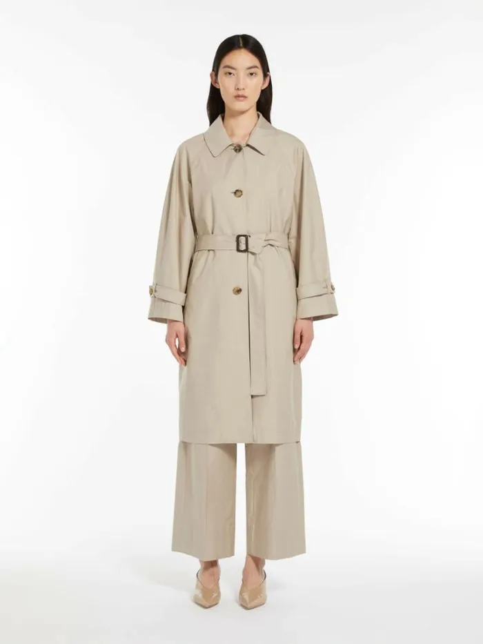 Women Max Mara Trench Singlebreasted Trench Coat In Waterresistant Twill Beige
