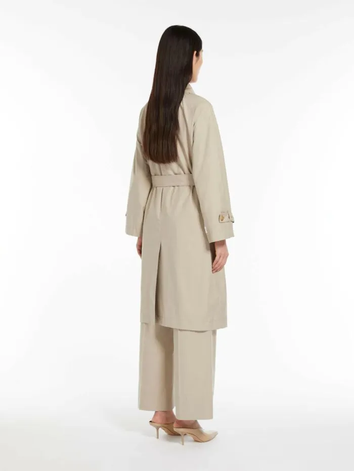 Women Max Mara Trench Singlebreasted Trench Coat In Waterresistant Twill Beige