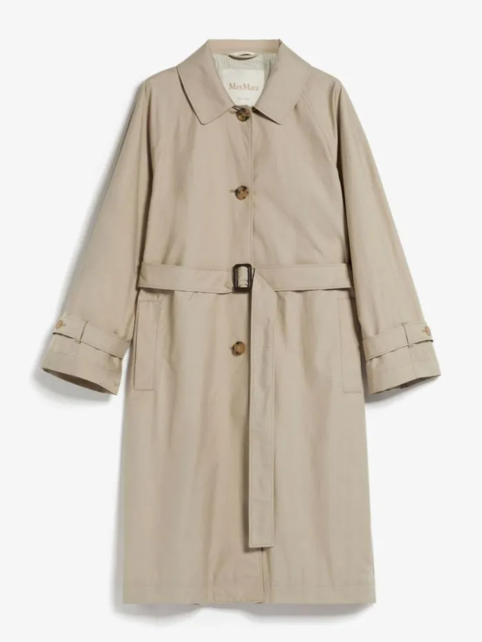 Women Max Mara Trench Singlebreasted Trench Coat In Waterresistant Twill Beige