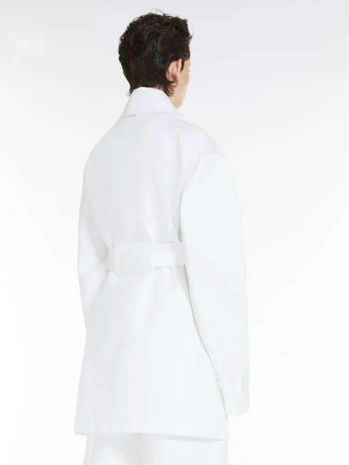 Women Max Mara Trench Waterresistant Cotton Safari Jacket Optical White