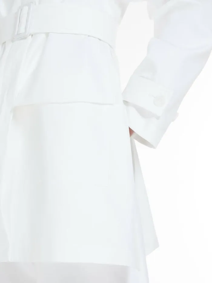 Women Max Mara Trench Waterresistant Cotton Safari Jacket Optical White