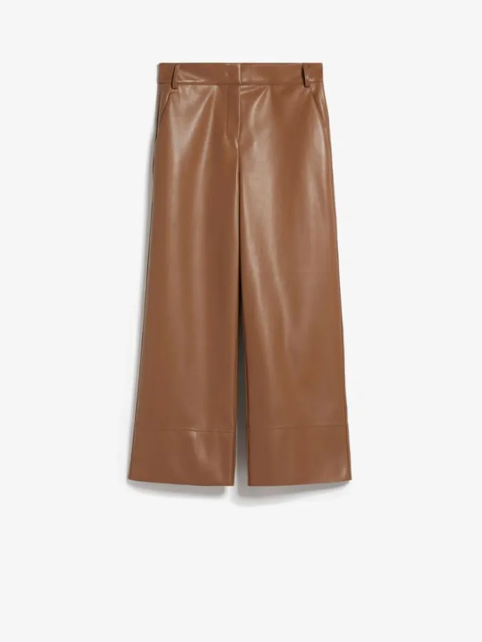 Women Max Mara Trousers And Jeans Coated Fabric Slim Trousers Hazelnut Brown