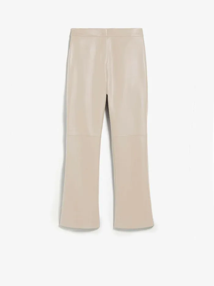 Women Max Mara Trousers And Jeans Coated Fabric Trousers Beige