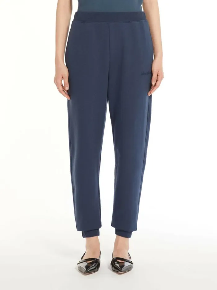 Women Max Mara Trousers And Jeans Cotton Fleece Trousers Ultramarine