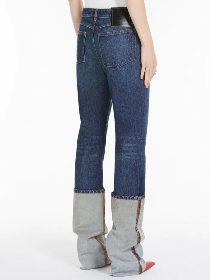 Women Max Mara Trousers And Jeans Denim Jeans With Extra Turnups Midnightblue