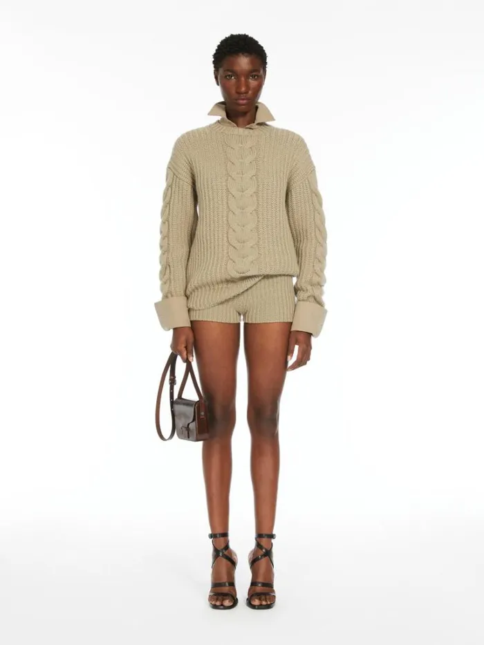 Women Max Mara Trousers And Jeans Ribknit Culottes Kaki