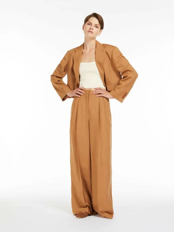 Women Max Mara Trousers And Jeans Viscose And Linen Trousers Terra Cotta