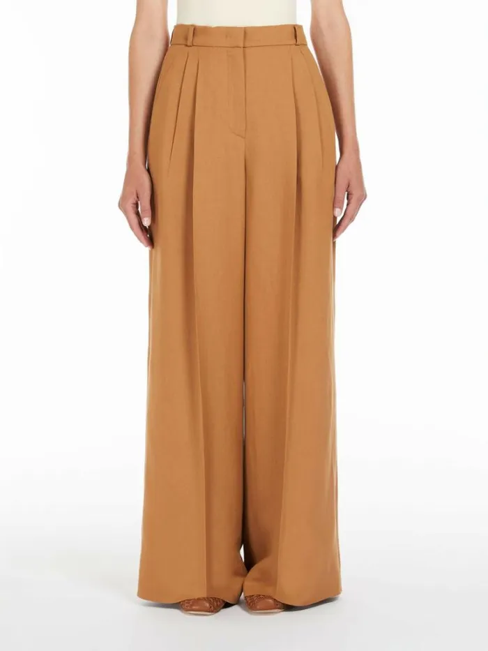 Women Max Mara Trousers And Jeans Viscose And Linen Trousers Terra Cotta