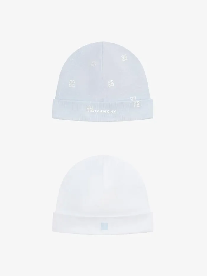 WomenMen Baby 1 Month To 3 Years Givenchy Two Beanies In Knit Gift Set Whitelight Blue