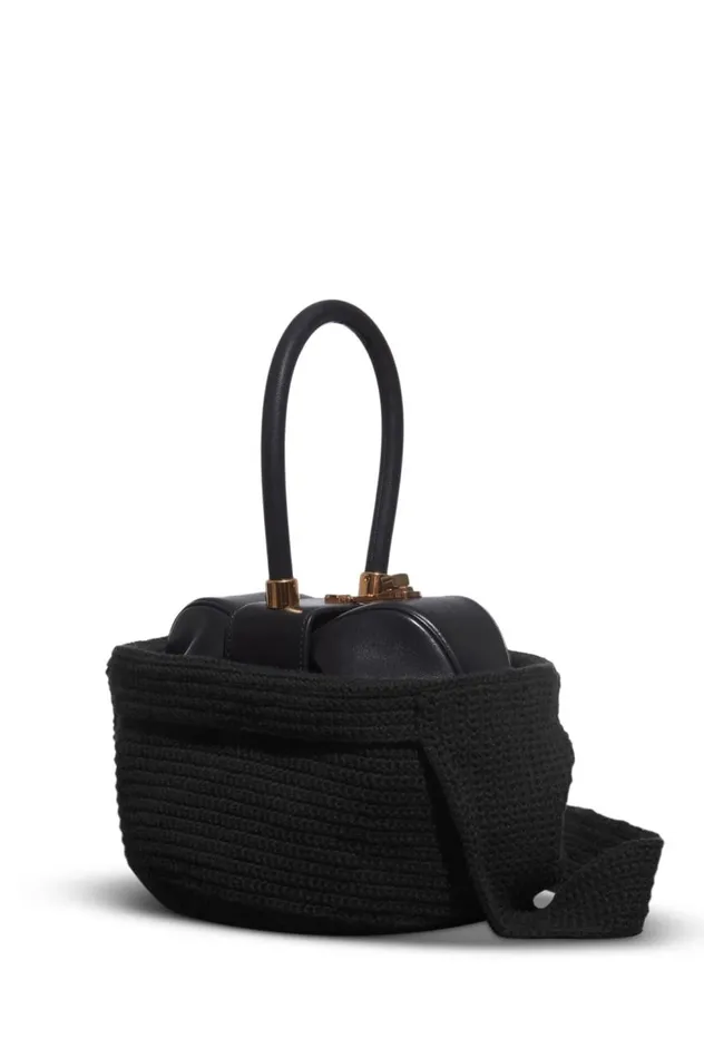 WomenMen Crossbody Bags Gabriela Hearst Crossover Knit Bag In Black Cashmere