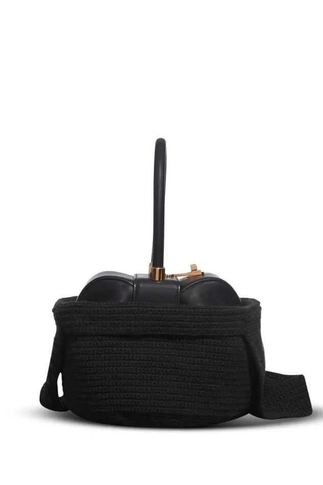 WomenMen Crossbody Bags Gabriela Hearst Crossover Knit Bag In Black Cashmere