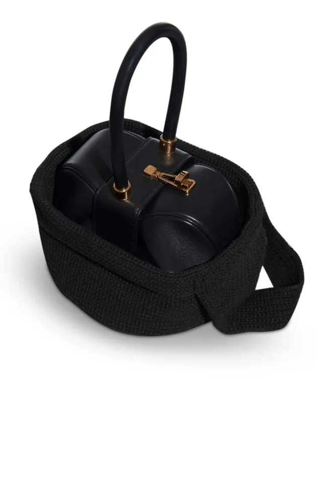WomenMen Crossbody Bags Gabriela Hearst Crossover Knit Bag In Black Cashmere