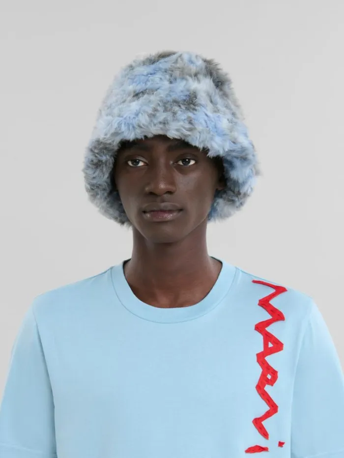 WomenMen Marni Hats Grey LongHair Jacquard Bucket Hat