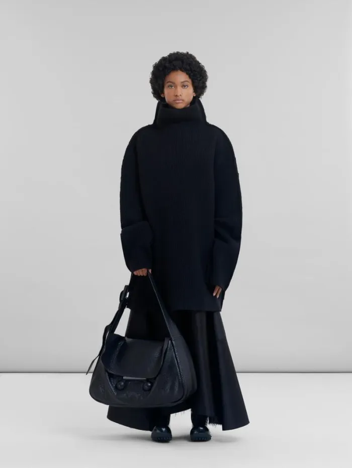 WomenMen Marni Trunkaroo Bag Black Nappa Extra Large Trunkaroo Soft Bag