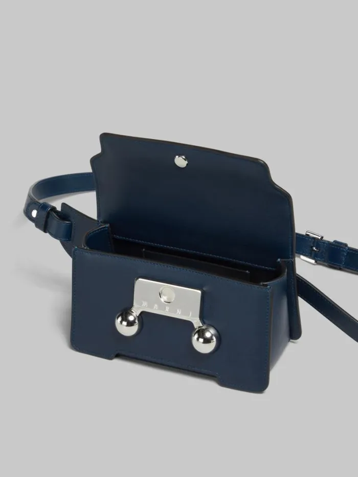 WomenMen Marni Trunkaroo Bag Deep Blue Leather Trunkaroo Crossbody Bag