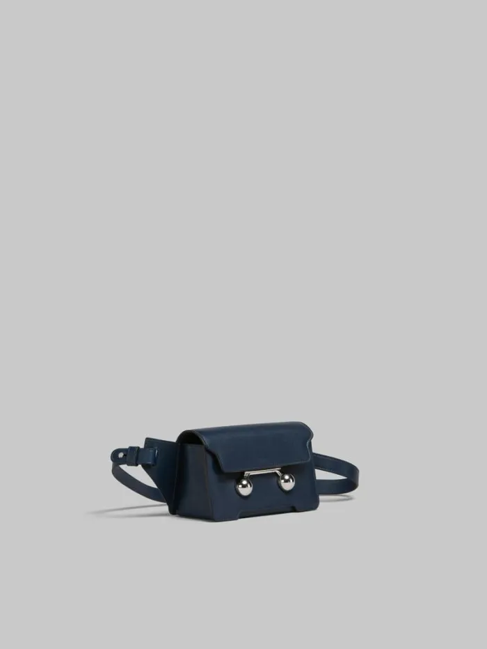 WomenMen Marni Trunkaroo Bag Deep Blue Leather Trunkaroo Crossbody Bag