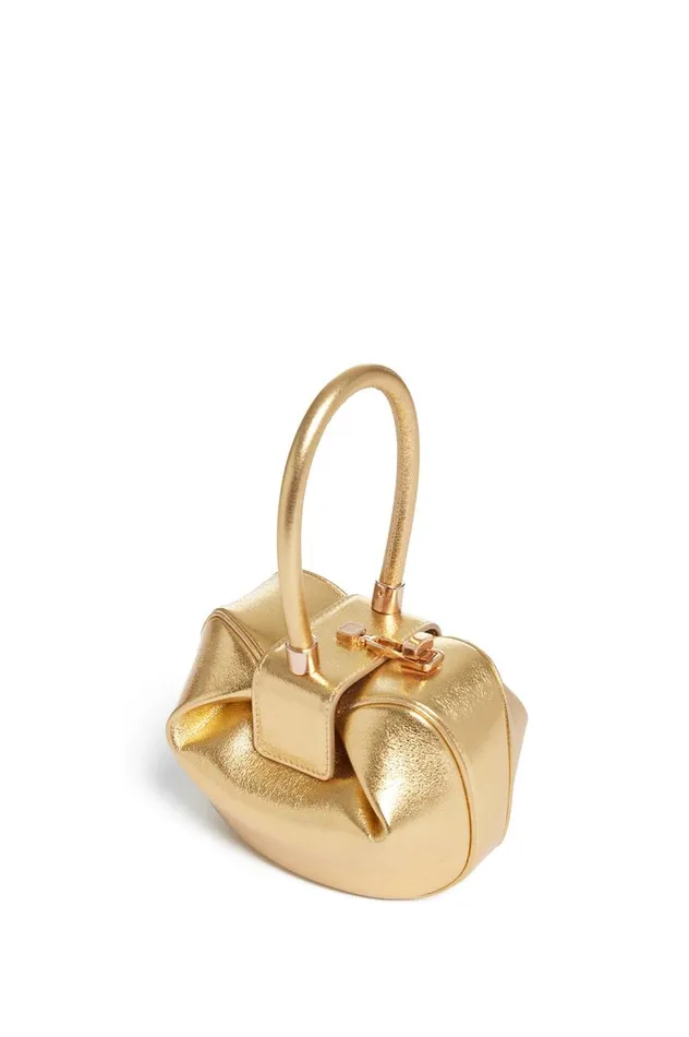 WomenMen Mini Bags Gabriela Hearst Demi Bag In Gold Metallic Nappa Leather