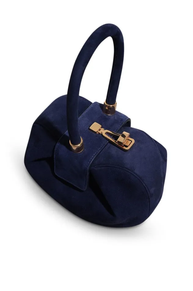 WomenMen Mini Bags Gabriela Hearst Demi Bag In Navy Suede