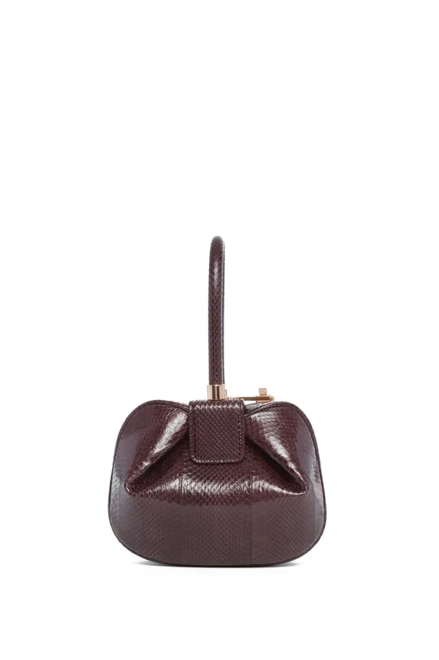 WomenMen Top Handles Gabriela Hearst Demi Bag In Bordeaux Snakeskin