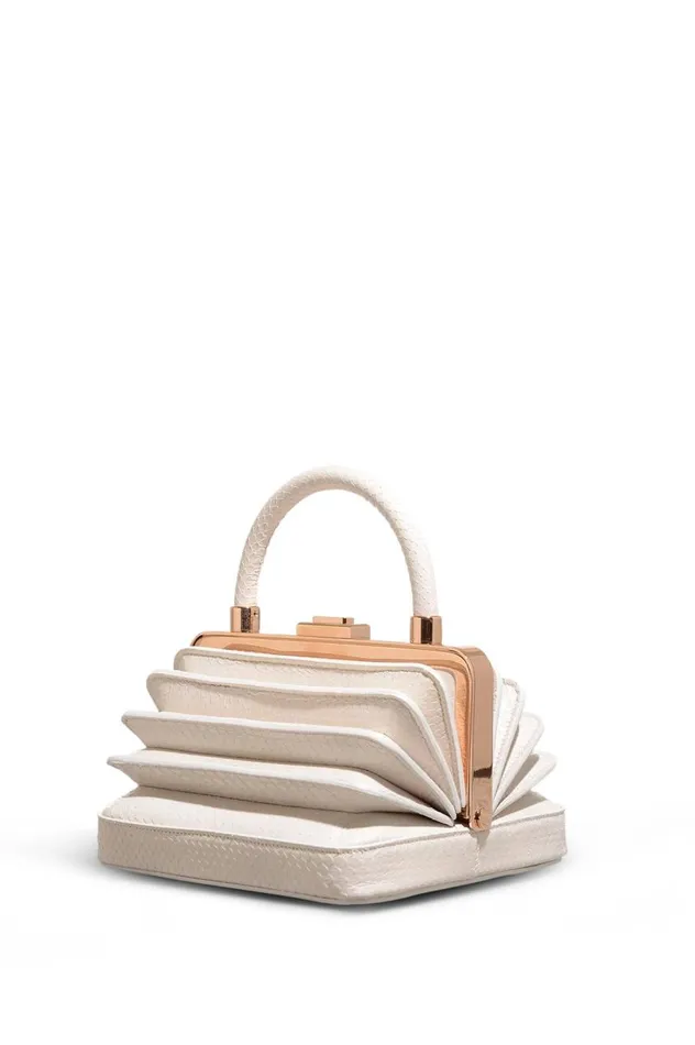 WomenMen Top Handles Gabriela Hearst Diana Bag In Ivory Snakeskin