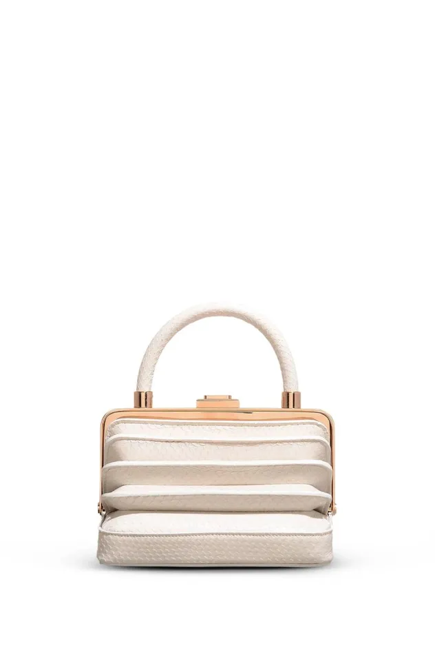WomenMen Top Handles Gabriela Hearst Diana Bag In Ivory Snakeskin