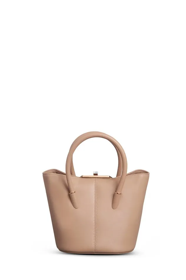 WomenMen Top Handles Gabriela Hearst Mini Baez Bag In Nude Nappa Leather